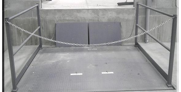 A ramp with a chain attached to it.