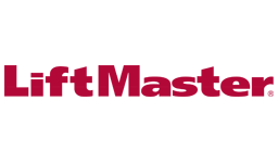 The logo of lift master in red with transparent background.
